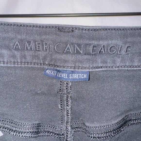 American Eagle Black Wash Denim Next Level Stretch Mid Rise Jegging Jeans - Picture 2 of 7